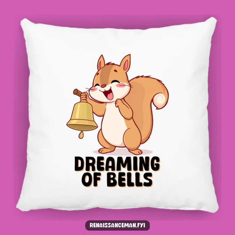 Funny Squirrel Bell Pillow: Comfy & Hilarious Decor Accent