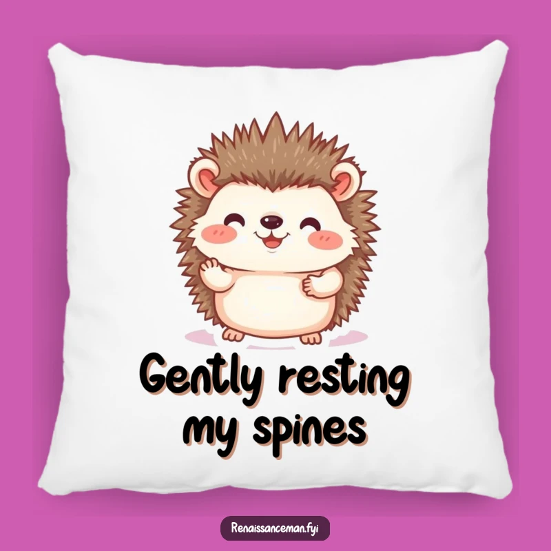 Funny Hedgehog Photo Pillow: Cozy Comfort for Gentle Souls Gift
