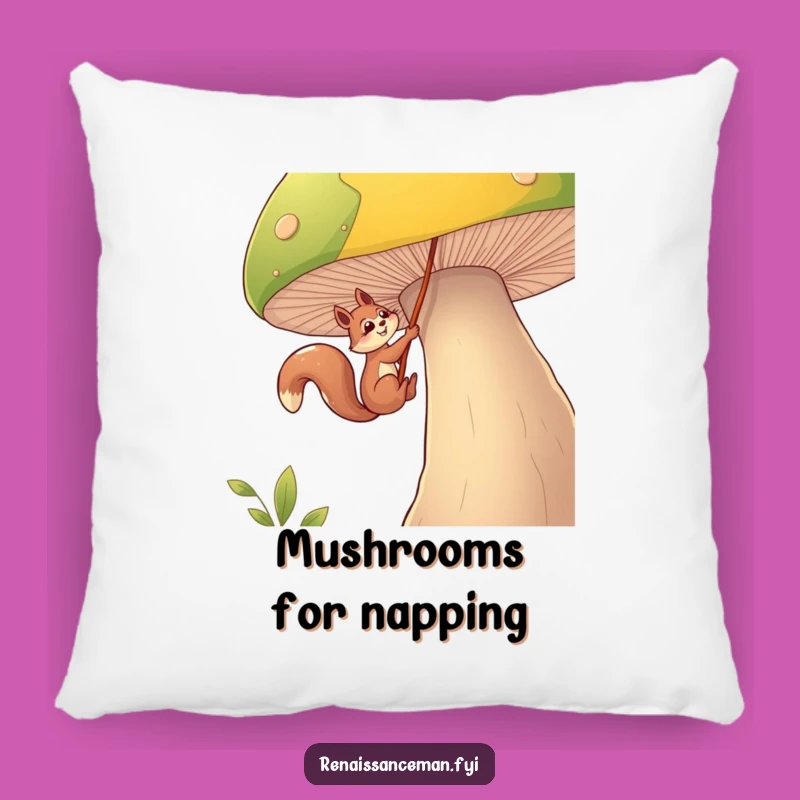 Funny Squirrel Mushroom Pillow: Comfy Support for Your Adventures