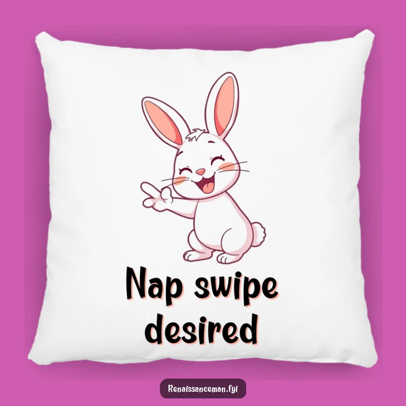 Funny Rabbit Pillow: Comfort and Cheer with Swiping Action