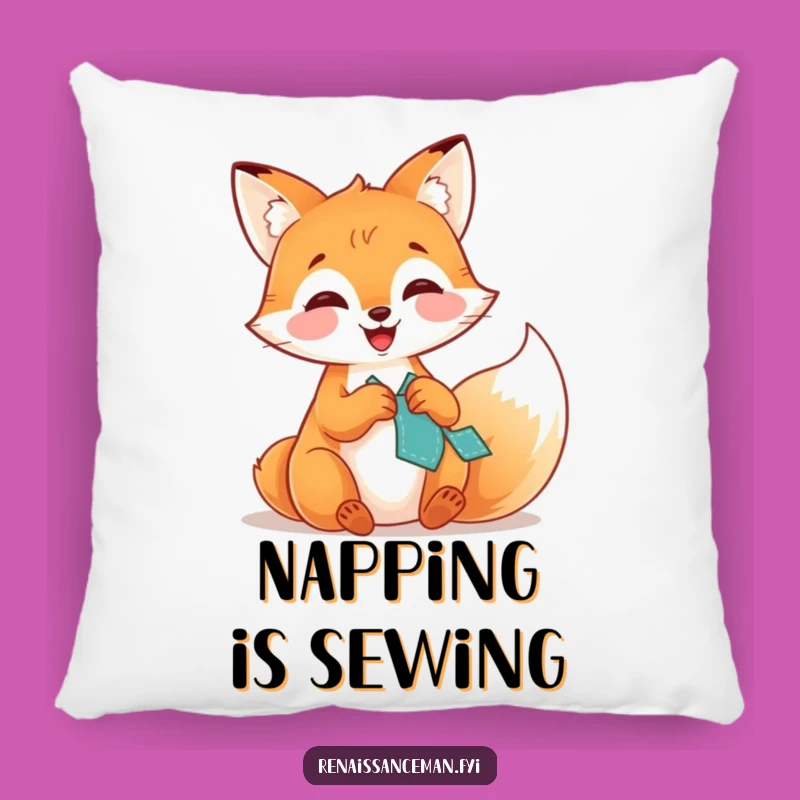 Funny Fox Stitching Pillow: Comfy and Hilarious Decor for Crafters