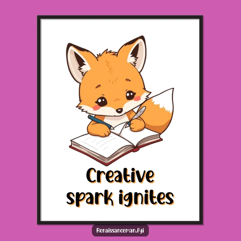 Funny Creative Fox Art Print - Instant Studio Inspiration!