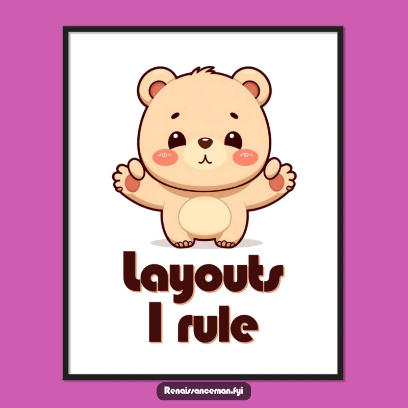 Funny Bear Layout Digital Art: Instant Pride, Perfect Decor Gift