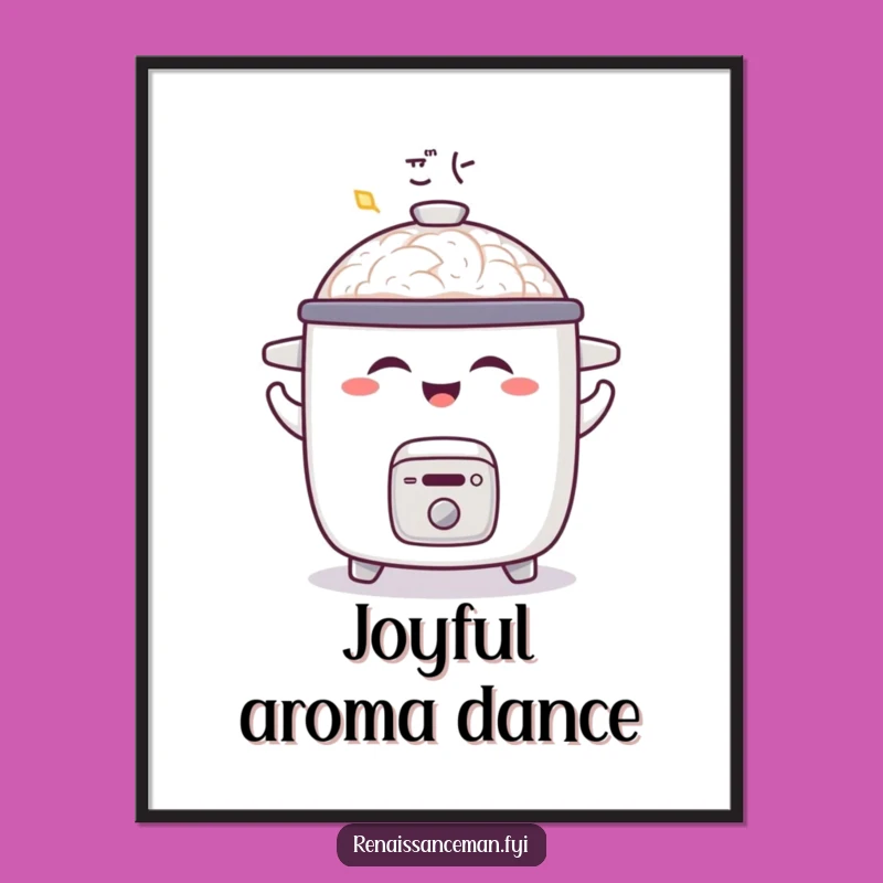 Funny Joyful Rice Cooker Digital Art: Shimmy Dance, Humorous Decor, Instant Gift