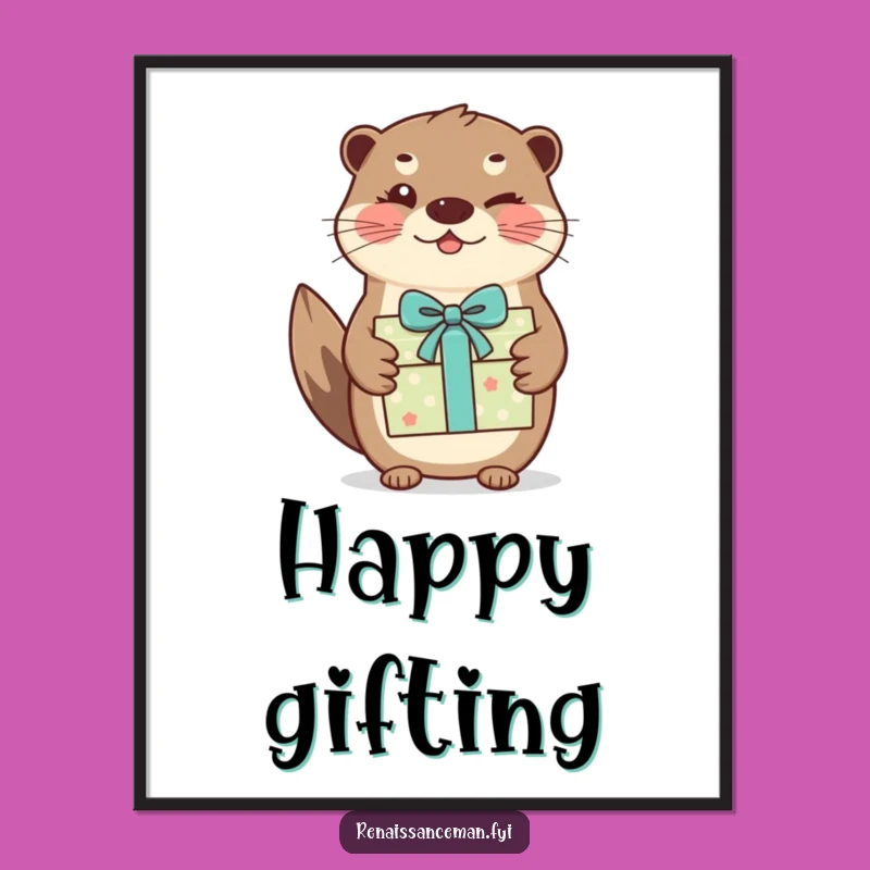 Funny Otter Gift Digital Art: Hilarious Printable Decor for a Cheerful Space