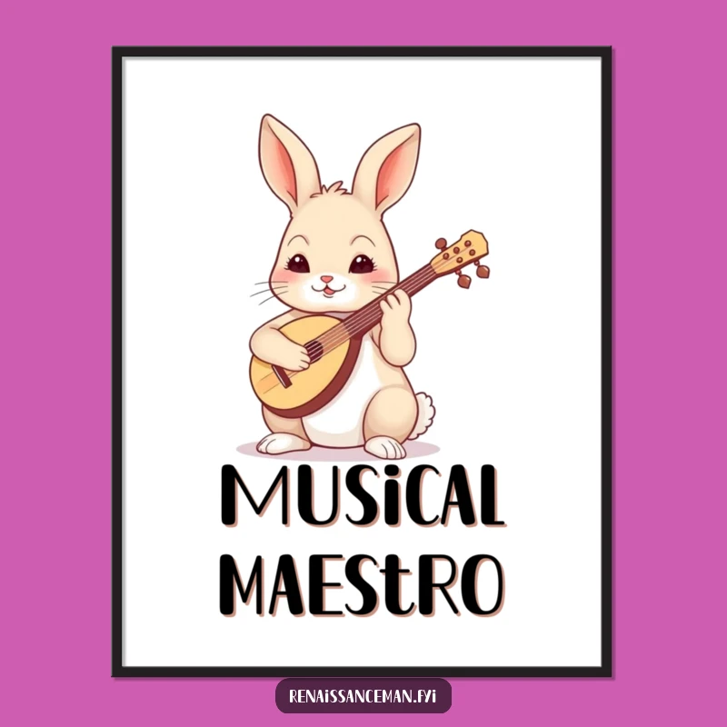 Funny Skilled Rabbit Art Print - Instant Musical Wall Decor!
