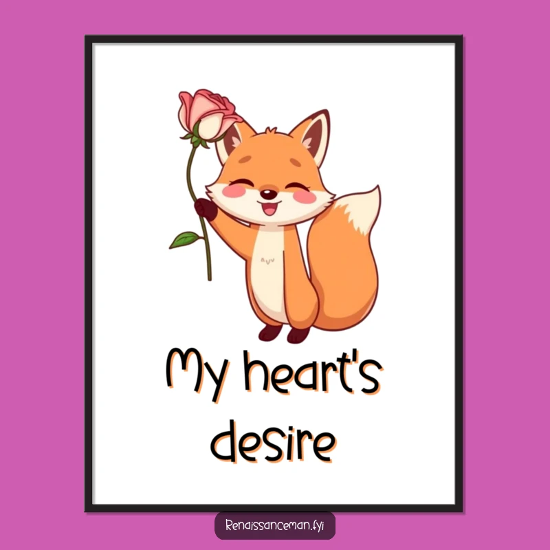 Funny Fox Digital Art - Dramatic Rose Laughs, Perfect Gift Print