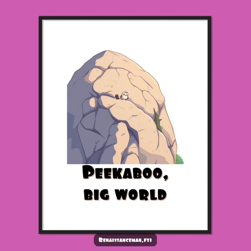 Funny Bird Boulder Digital Art: Instant Nature-Themed Wall Decor