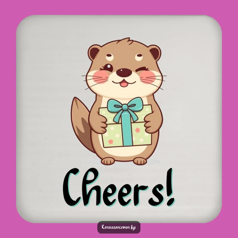 Funny Otter Gift Coaster: Protect Tables Hilariously with This Whimsical Charm