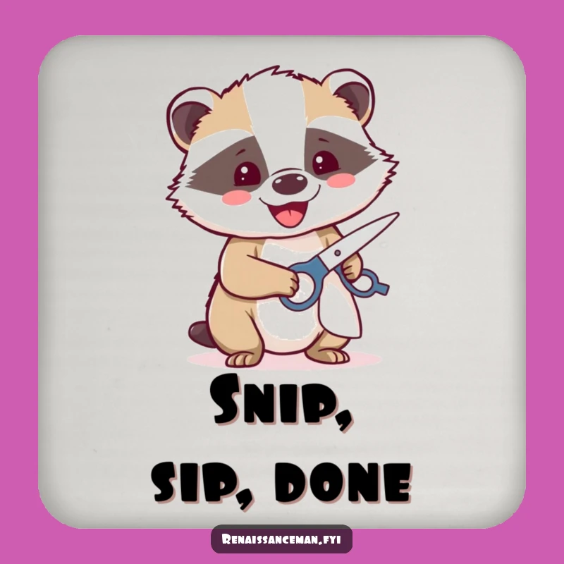 Funny Badger Cutting Coaster: Protect Surfaces with Sharp Flair