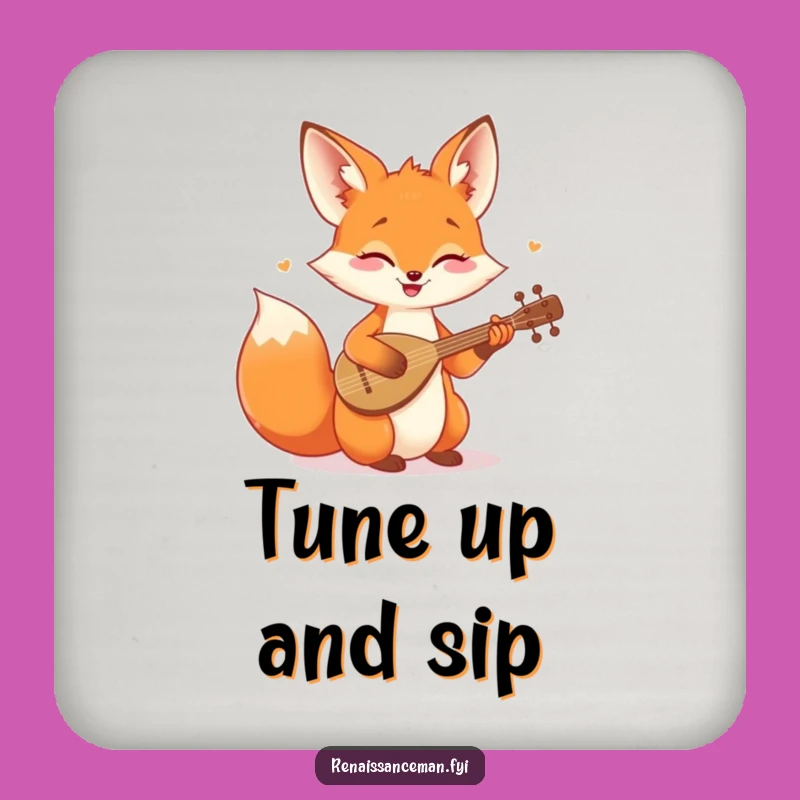 Funny Fox Lute Coasters: Protect Surfaces with Musical Charm