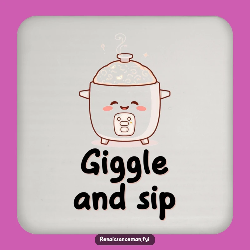Funny Giggling Rice Cooker Coasters: Swirling Fun, Protect Surfaces, Unique Gift