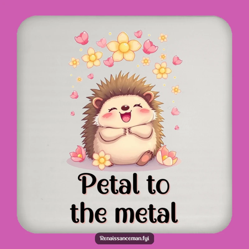 Funny Hedgehog Petal Hug Coaster Set: Protect with Joy