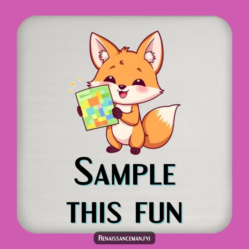Funny Fox Sample Coaster: Hilarious Presentation Protector