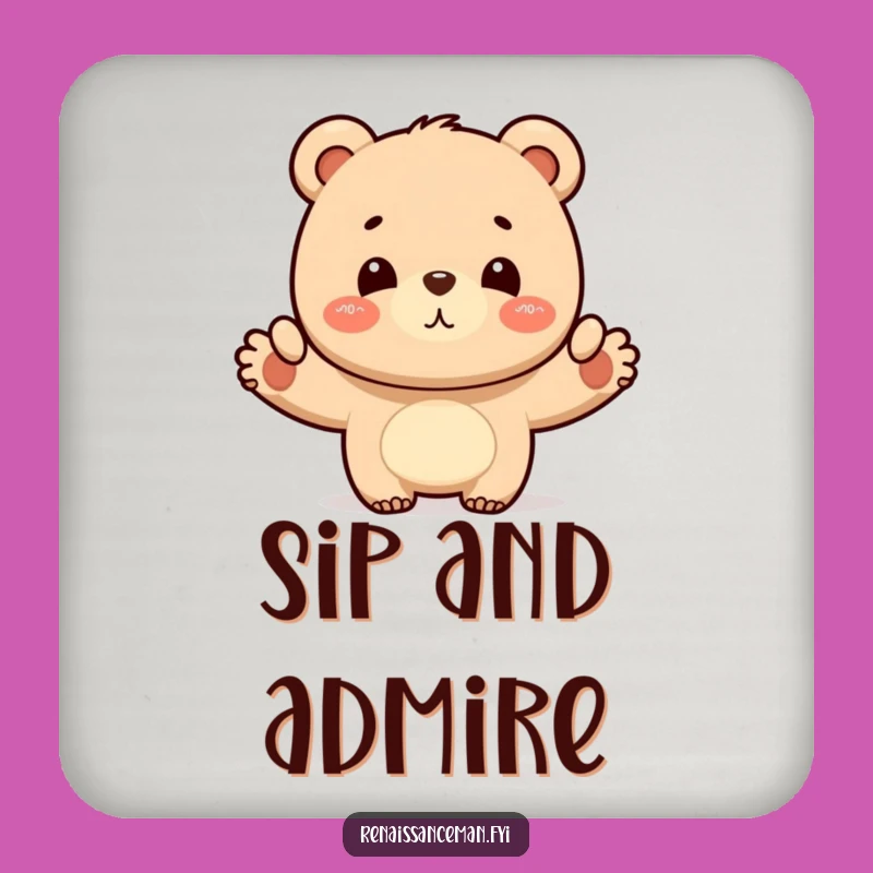 Funny Bear Layout Coasters: Protect Surfaces with Proud Style Gift