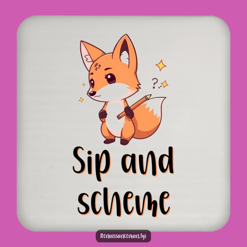 Funny Fox Sketch Coasters: Protect Surfaces with Creative Flair Gift