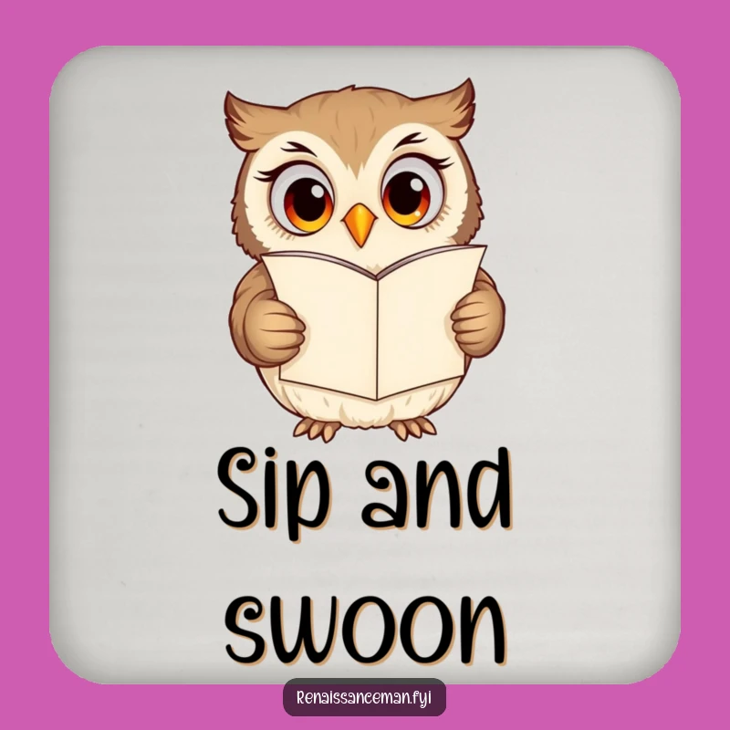 Funny Owl Love Letter Drink Coaster: Protect Surfaces with Charm Gift