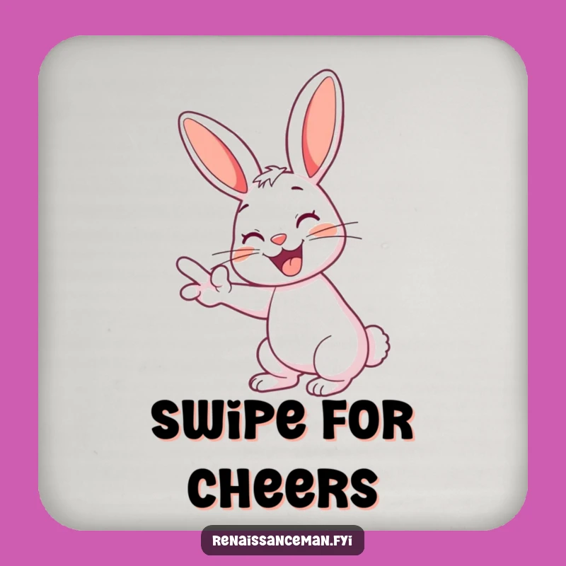 Funny Rabbit Coaster: Protect Surfaces with Playful Swiping Flair