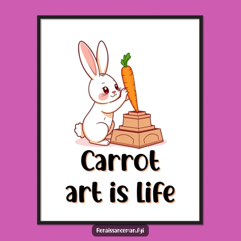 Funny Rabbit Sculptor Poster: Bring Artistic Whimsy to Your Walls