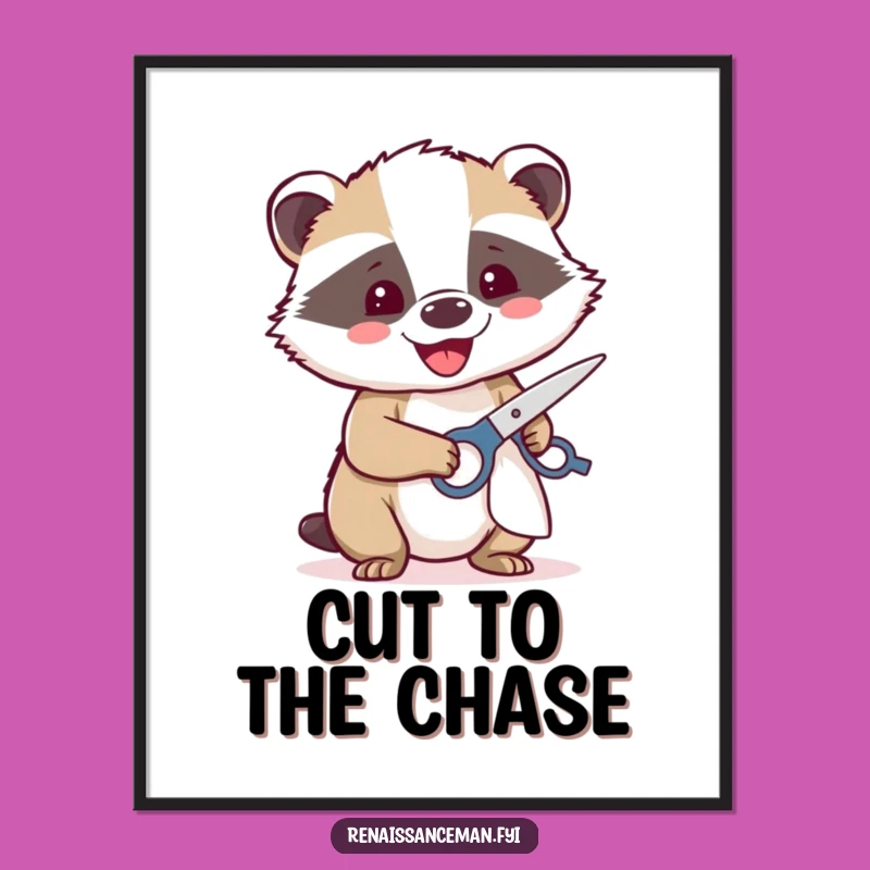 Funny Badger Cutting Poster: Wall Art for the Precise Creator