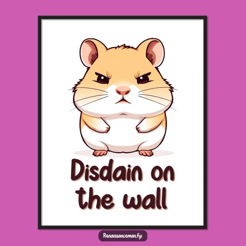 Funny Hamster Art Print: Blank Stare Masterpiece - Hilarious Wall Decor Gift
