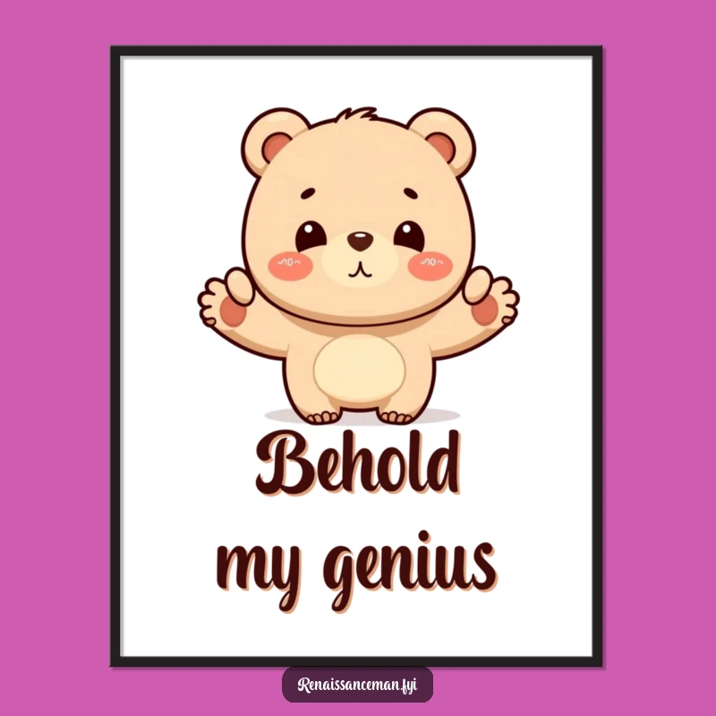 Funny Bear Layout Poster: Celebrate Success with Artful Decor