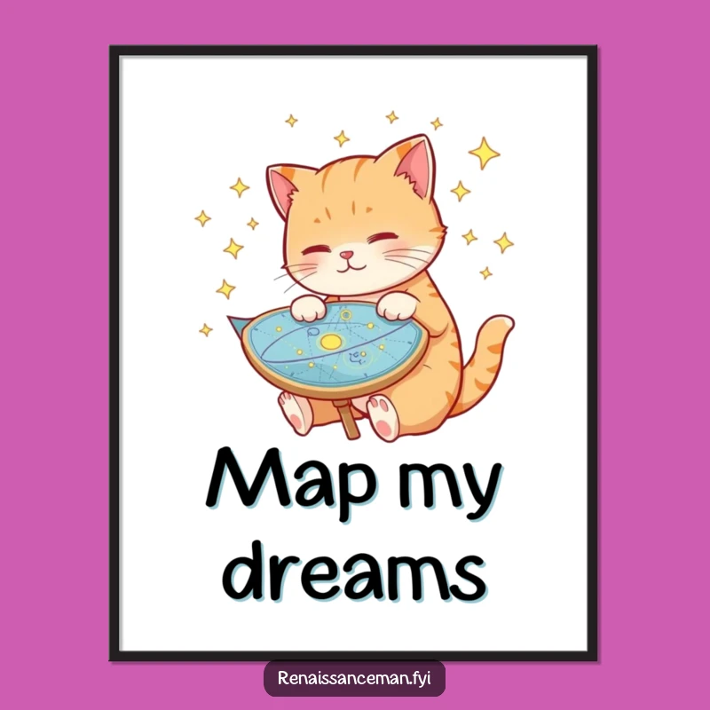 Funny Cat Celestial Map Poster: Bring Cosmic Wonder to Your Walls!