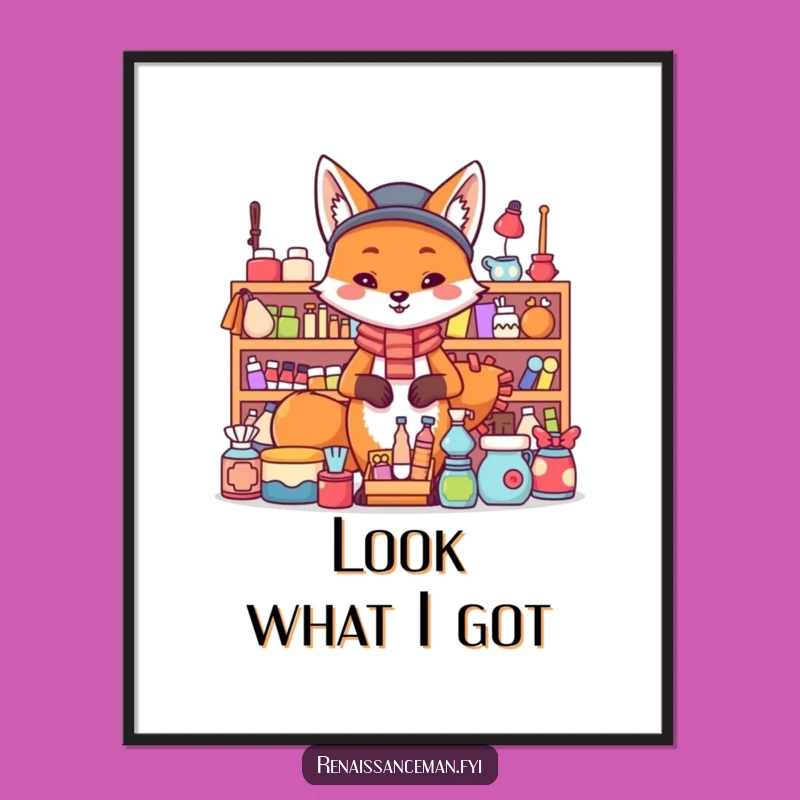 Funny Fox Merchant Poster: Confident Wall Art for a Hilarious Display