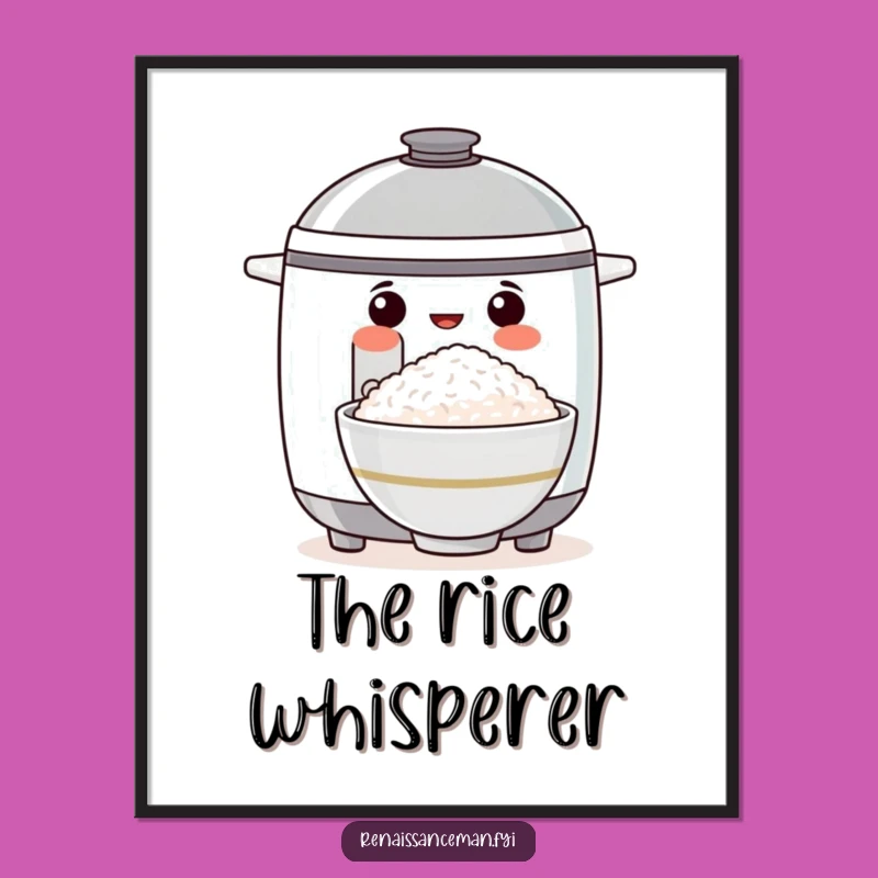 Funny Proud Rice Cooker Poster: Celebrate Perfect Rice Art, Humorous Kitchen Decor Gift