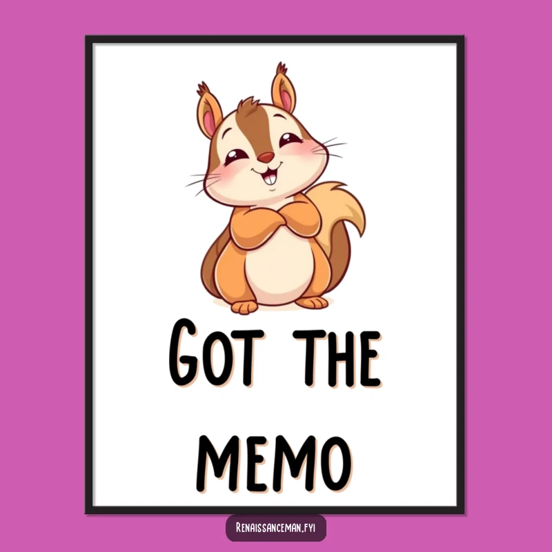 Funny Squirrel Knows All Poster: Wise Wall Art for Clever Spaces