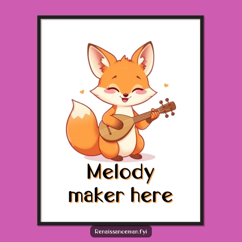 Funny Fox Lute Poster: Hang a Cheerful Melody on Your Walls
