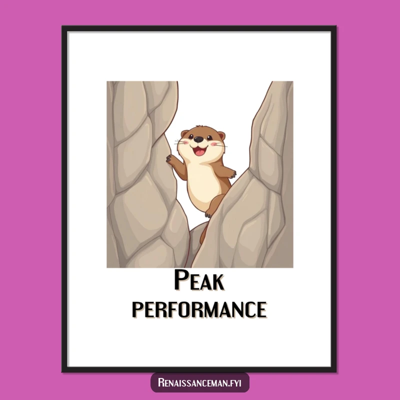 Funny Otter Cliff Poster: Inspiring Art for Ambitious Spaces