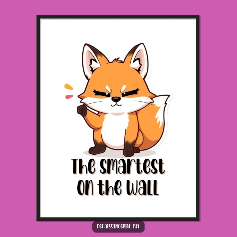Funny Fox Art Print: Condescending Point Poster - Hilarious Wall Decor Gift