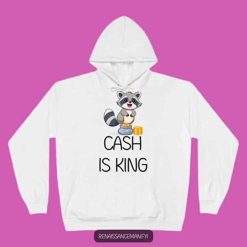 Funny Raccoon Hoodie: Cozy, Hilarious Coin Balancing Apparel for a Great Gift