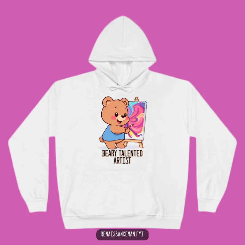 Cozy Funny Bear Artist Hoodie: Wrap Yourself in Creative Warmth