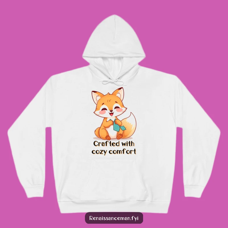 Cozy Funny Fox Stitching Hoodie: Warm and Hilarious Apparel for Crafters