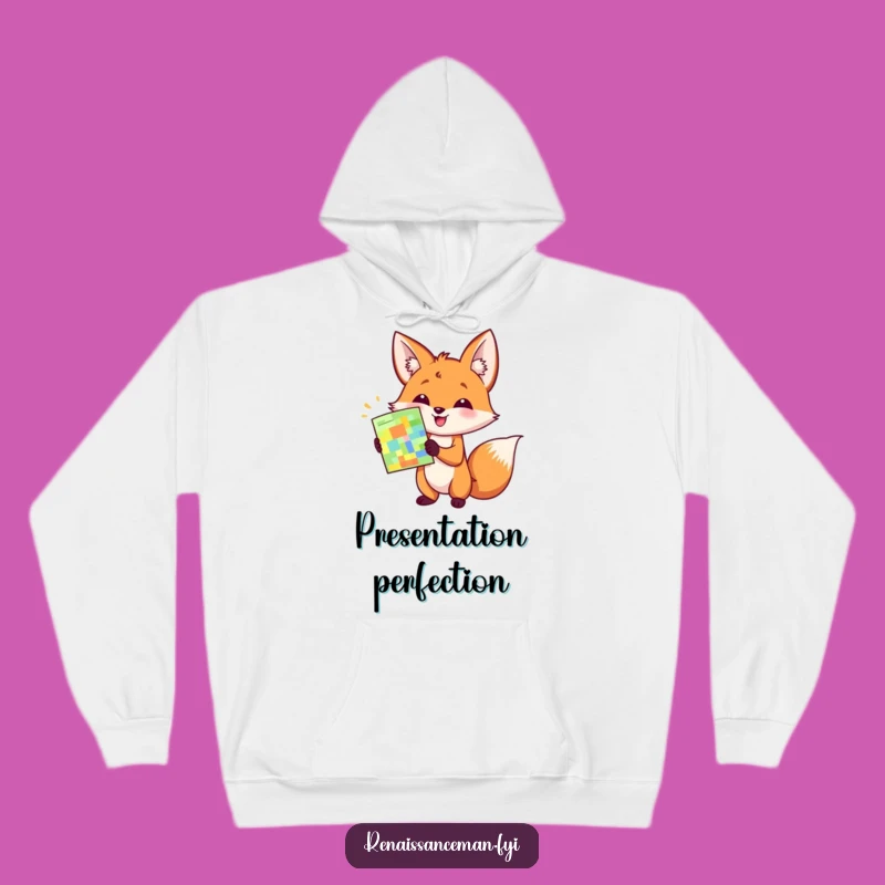 Funny Fox Idea Presenter Hoodie: Cozy & Enthusiastic Gift