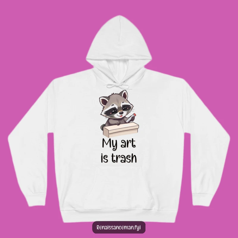 Funny Giggling Raccoon Chalking Cozy Hoodie - Ultimate Funny Gift