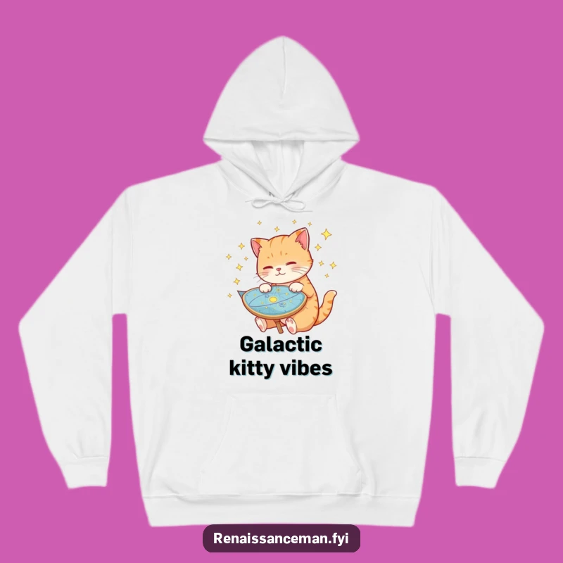 Cozy Funny Cat Cosmic Explorer Hoodie: Snuggle Up with the Stars!