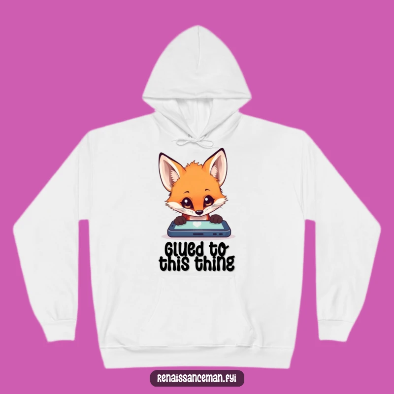 Funny Fox Smartphone Addict Hoodie: Cozy Up with Digital Humor