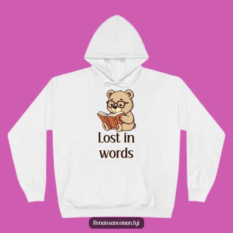Cozy Funny Scholarly Bear Hoodie - Warm & Wise Library Wear!