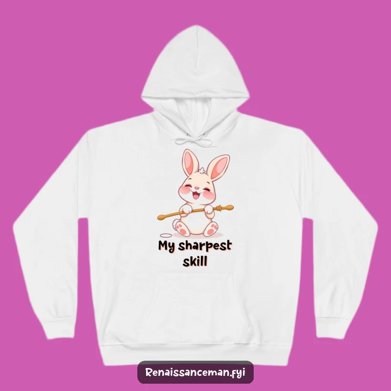Funny Bunny Needle Threading Hoodie: Cozy Sweatshirt for Diligent Bunnies