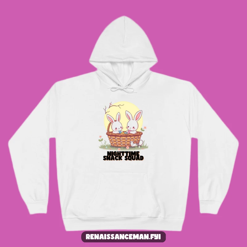 Funny Rabbit Moonlit Picnic Hoodie: Cozy Up with a Magical Night