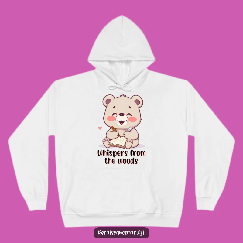 Cozy Funny Bear Hoodie - Heartfelt Poetry, Perfect Gift for Writers