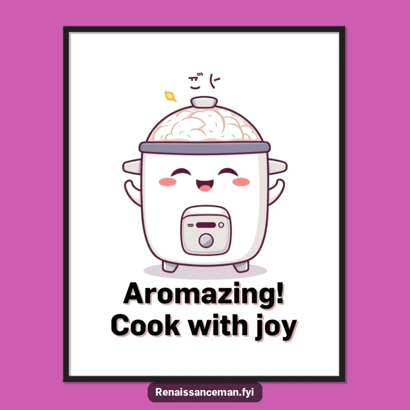 Free Printable Wall Art: Joyful Rice Cooker Shimmy, Funny Downloadable Decor