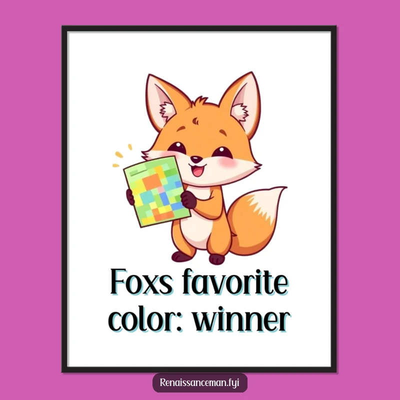 Funny Free Printable Wall Art: Fox Presenting Sample - Humorous Downloadable Decor