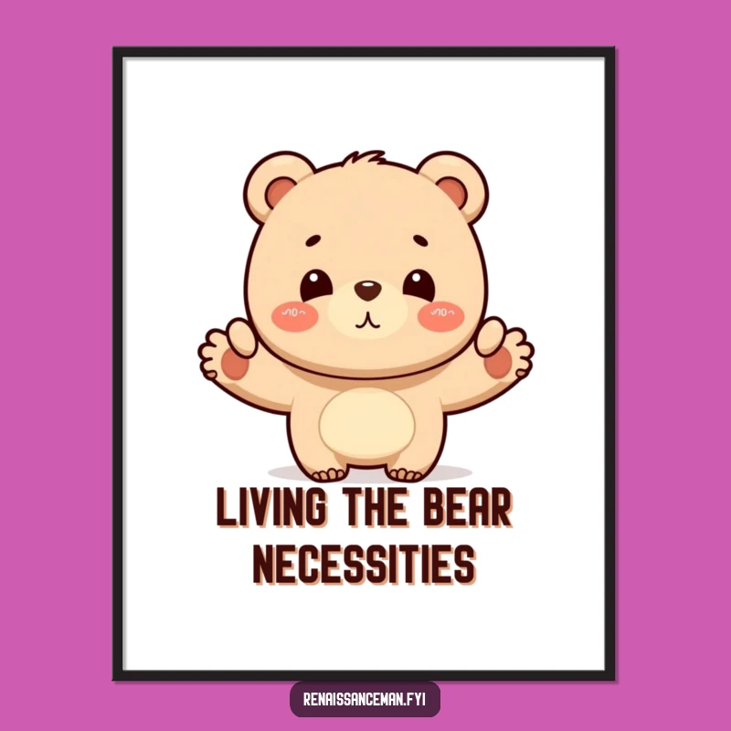 Free Printable Bear Wall Art: Proud Layout Design Downloadable Art Gift