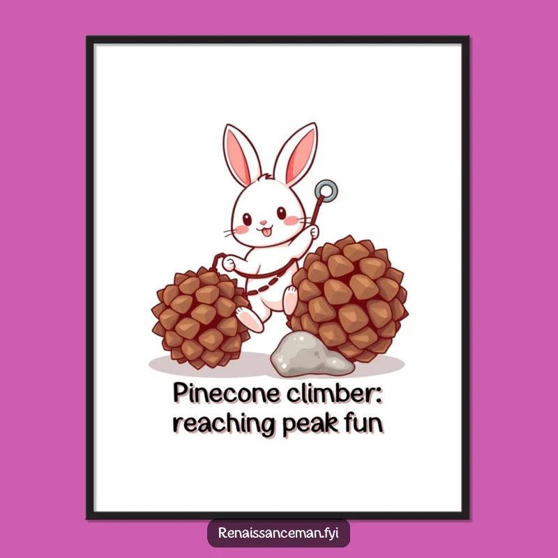 Free Printable Bunny Wall Art: Funny Climbing Rabbit Adventure Downloadable Decor