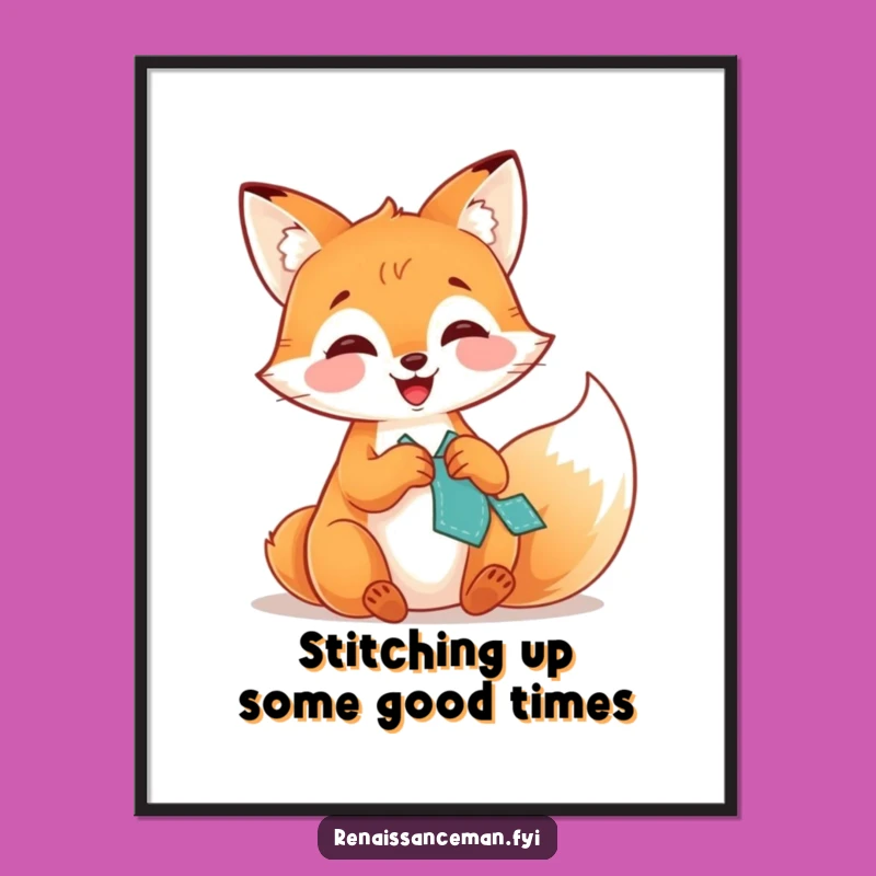 Free Printable Fox Sewing Art - Funny Downloadable Home Decor DIY