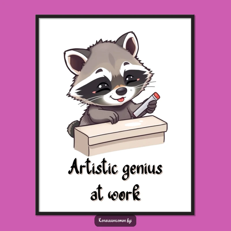 Free Printable Raccoon Climbing Wall Art - Funny Downloadable Decor for Adventurers